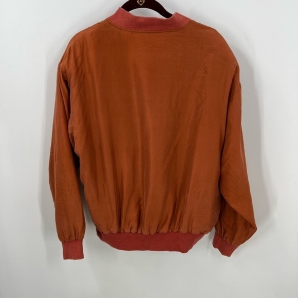 Corsini vintage silk boho rust orange bomber jacket L - Picture 6 of 17